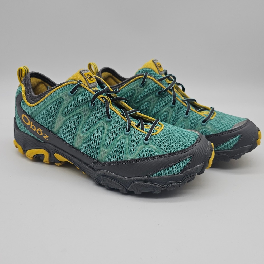 Oboz Women's Teal and Yellow Trail Athletic Shoes